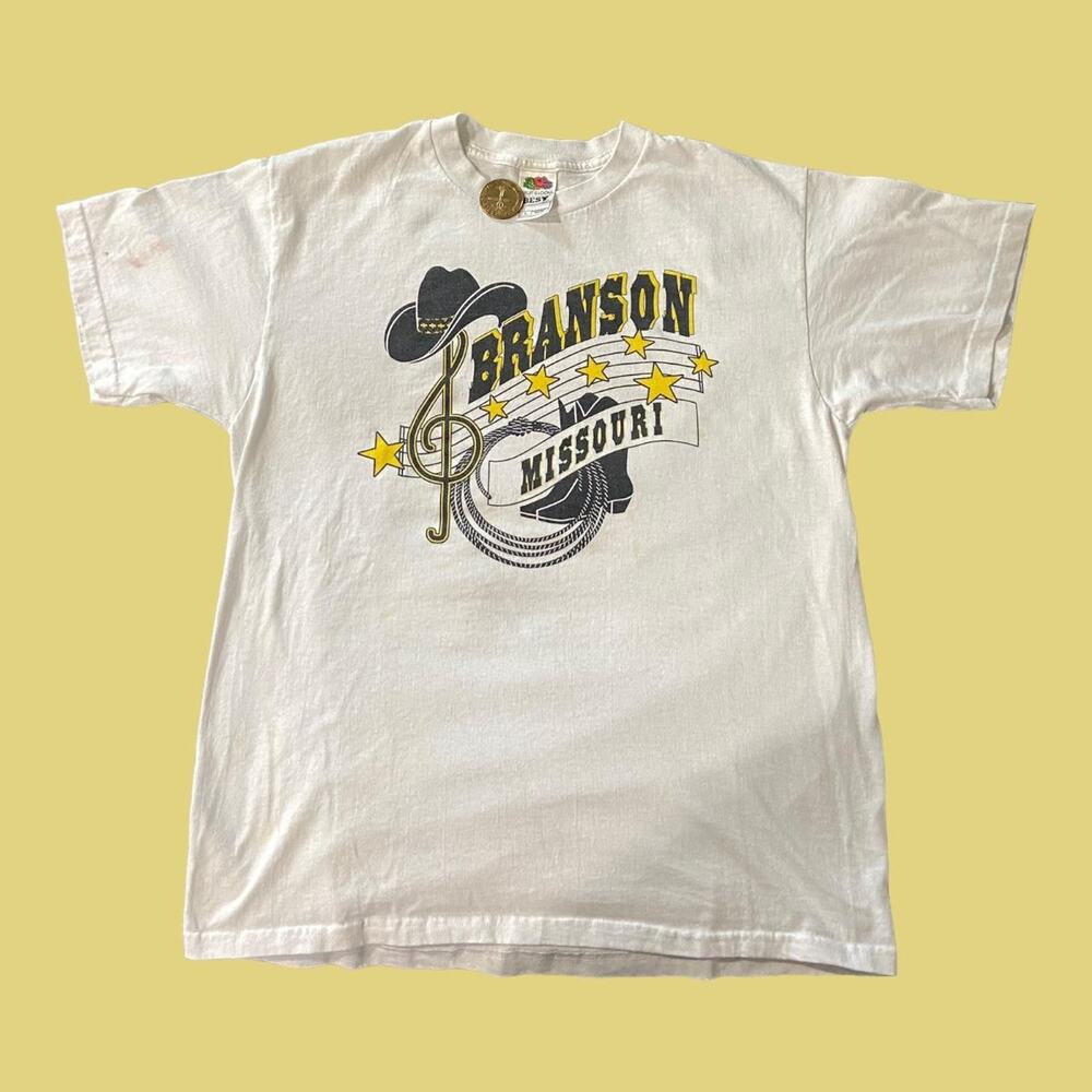 Stained fruit of the loom Branson Missouri location tee